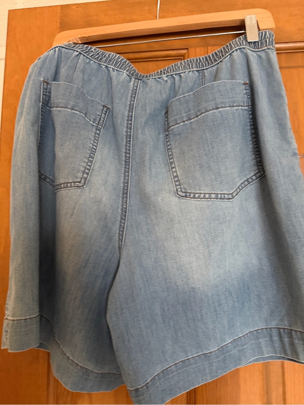Chico's Light Blue Denim Wide-Leg Skirt-Style Jeans